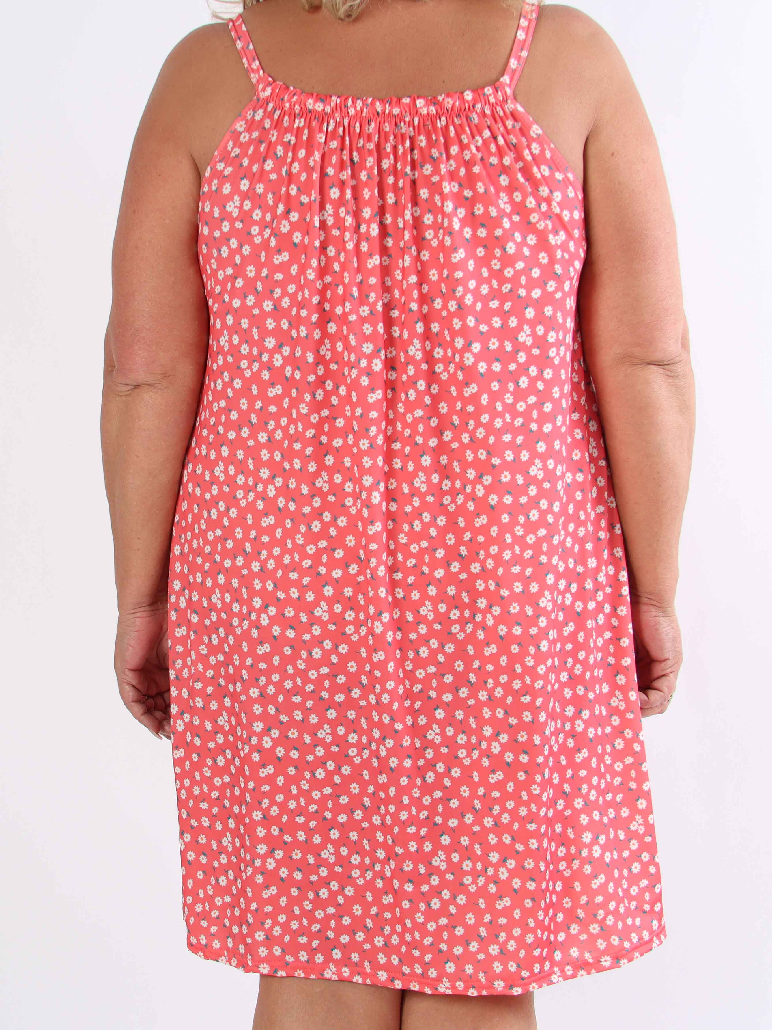 SunLove Small Flower - Elastisk plus size kjole med blomsterprint